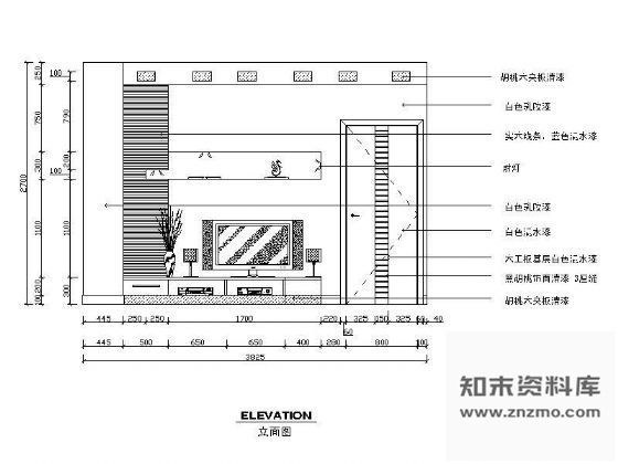 图块/节点客厅电视背景墙立面