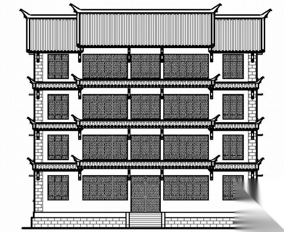 [禄丰县]某仿古派出所综合办公楼建筑办公楼建筑施工图