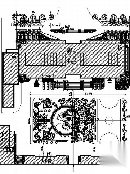 办公楼前公共空间园林景观工程施工图