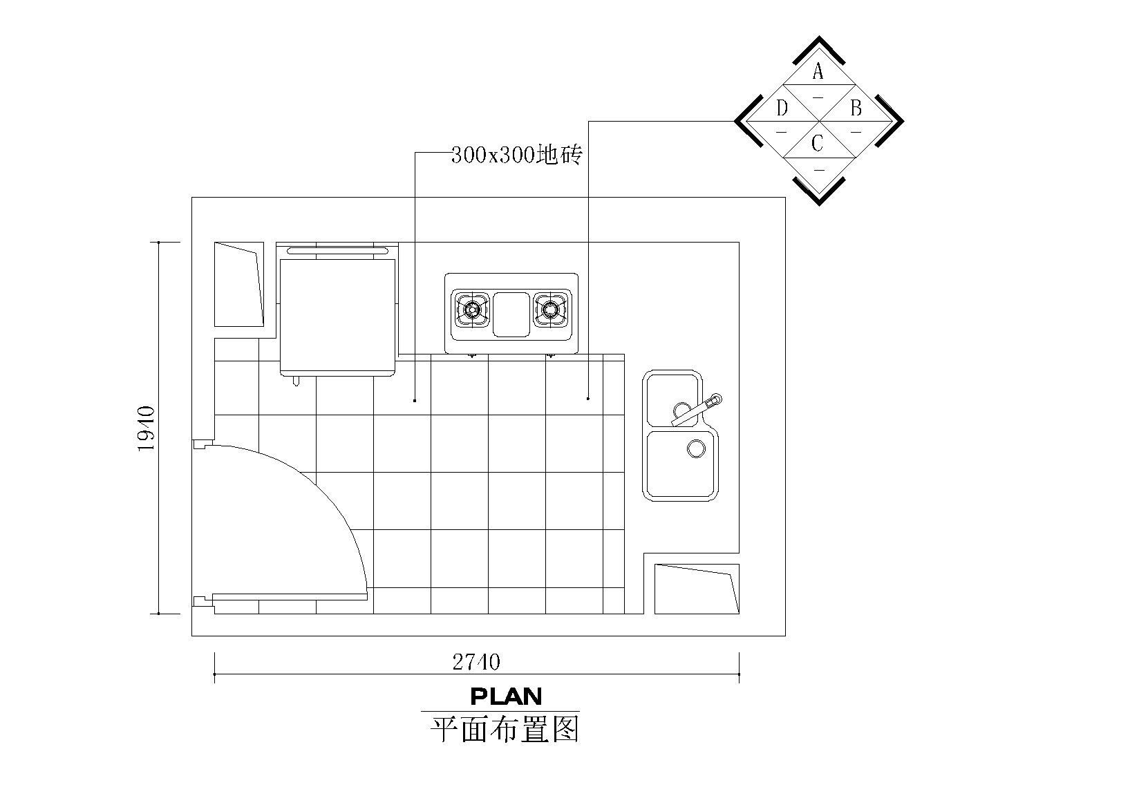 室内厨房橱柜 设计图