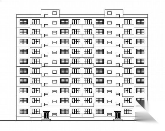 [佳木斯]某一梯两户十层住宅建筑施工图