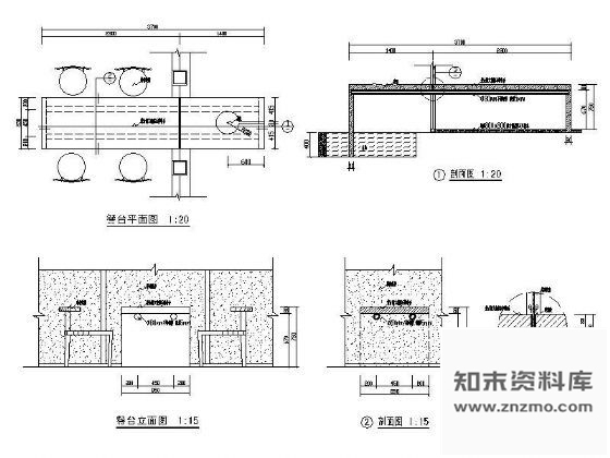 图块/节点别墅餐台详图 岛台餐台