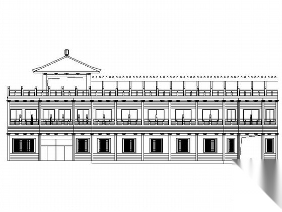 [仿古建]海盐某二层古玩交易市场建筑方案图