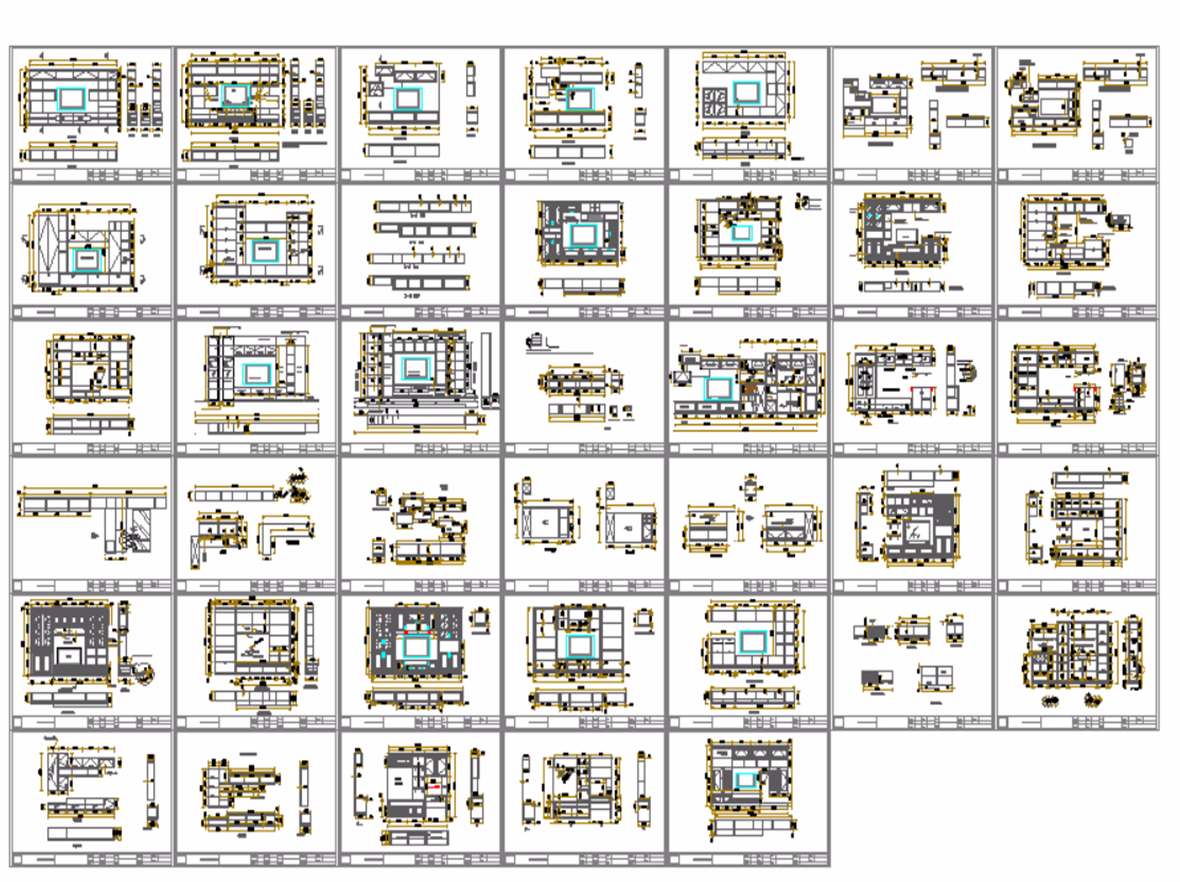 CAD电视柜现代解析图纸大全