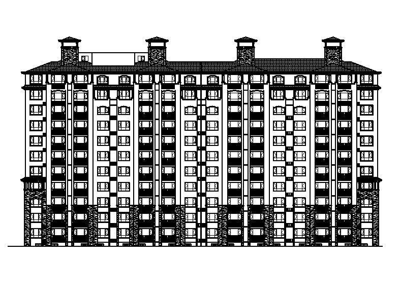 [宁夏]11层新中式风格剪力墙结构住宅小区建筑施工图