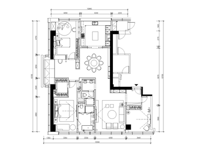 [浙江]-现代轻奢住宅样板间施工图+效果图 平层