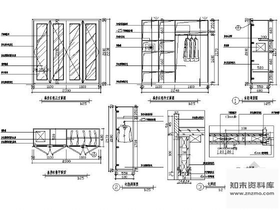 图块/节点商务套房衣柜详图 柜类