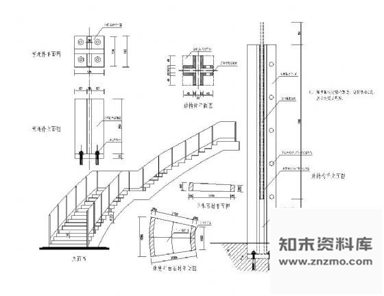 图块/节点大堂楼梯扶手结构详图