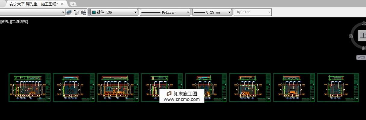 一套家装施工图纸 平层