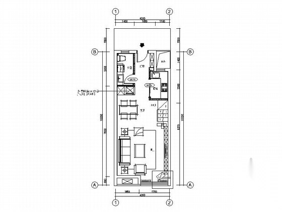 [福建]现代SOHO风格两层样板房室内装修施工图（含高清效... 平层