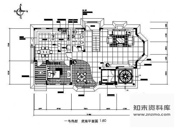 图块/节点三层别墅平面布置图