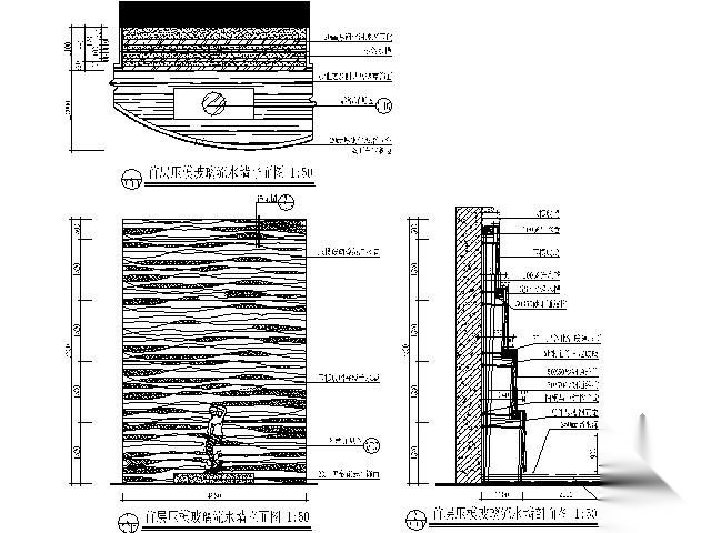 玻璃流水瀑布墙详图