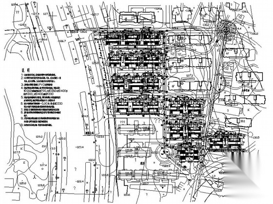 山东某小区给排水管道总平面图 市政给排水