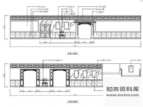 图块/节点中餐厅大堂立面