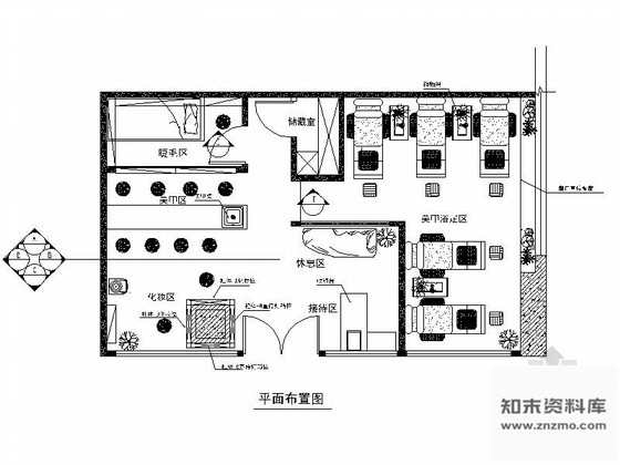 施工图四川某连锁美甲店室内装修施工图含效果