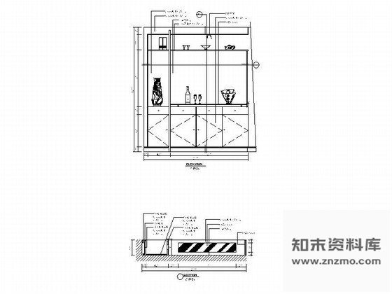 图块/节点现代居室餐厅2立面详图