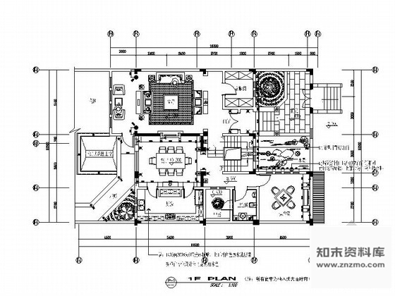 施工图无锡某区49号三层别墅室内装修图