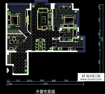 现代两居样板间方案 平层