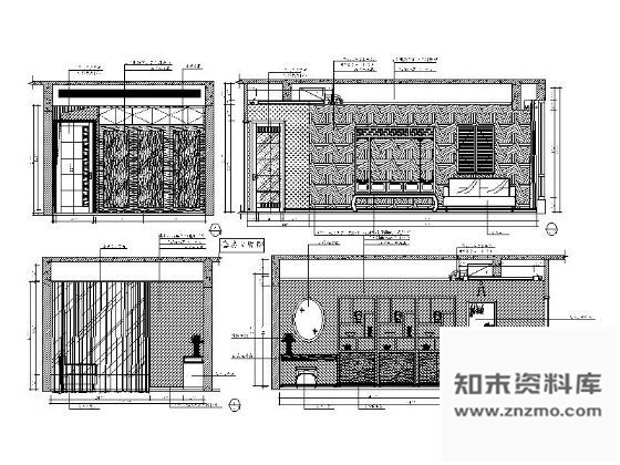 图块/节点中式风格卧室立面图