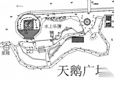 某河道景观建设工程亮化设计总平面图 休闲景观