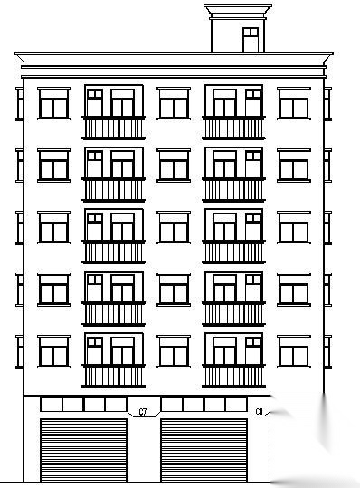 东莞市虎门镇某六层出租房建筑施工图