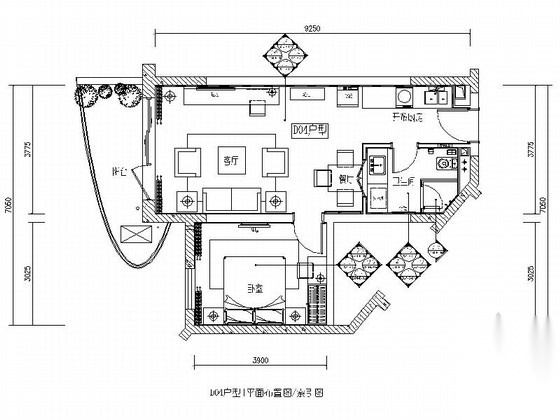 [海南]海滨度假中心时尚现代一居室样板房装修图