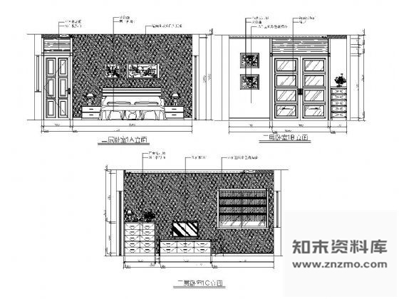 图块/节点简欧卧室立面设计图