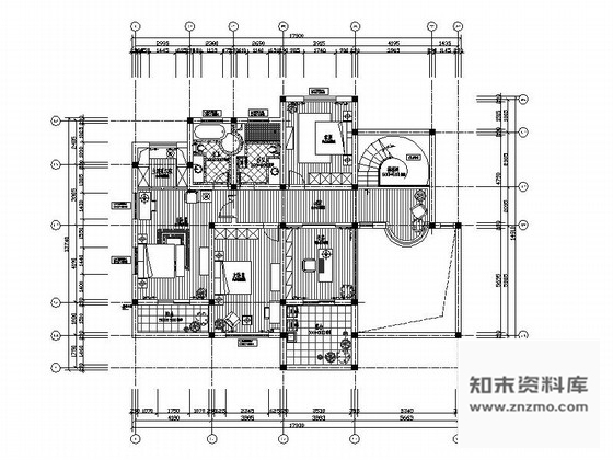 施工图上海欧式温馨精装修2层别墅室内设计施工图