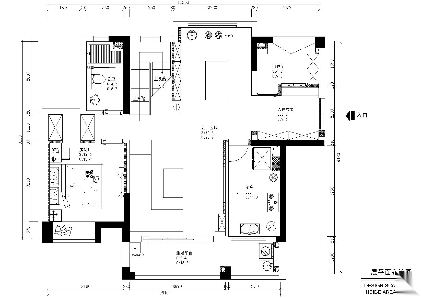 [河南]洛阳现代复式住宅施工图_附效果图 平层