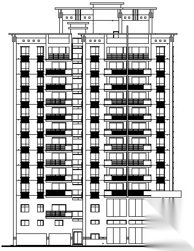 [深圳市]某十六层中心商住楼建筑施工图（带效果图）