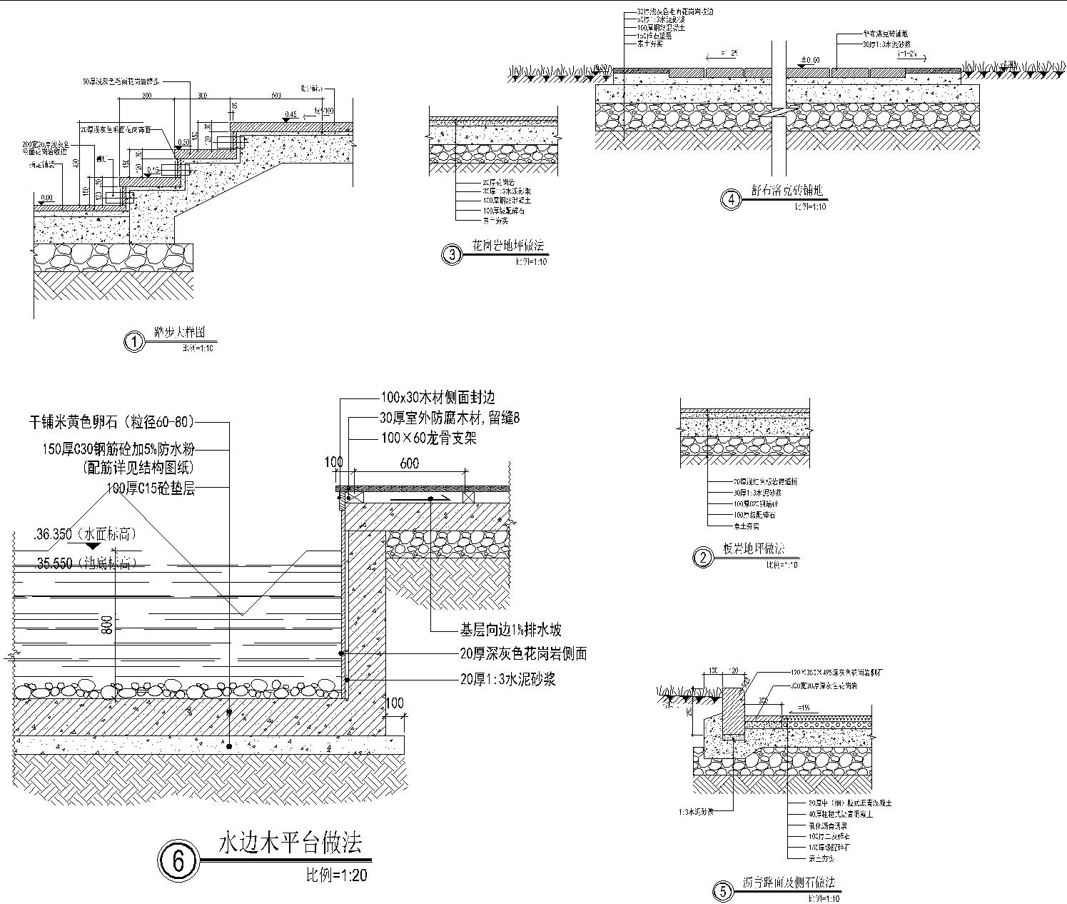 景观各种基础CAD施工图 局部景观