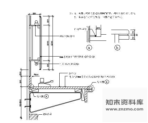 图块/节点A型化妆台及明镜大样图 家具节点