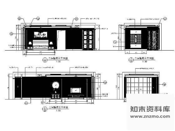 图块/节点欧式新古典卧室Ⅲ立面图