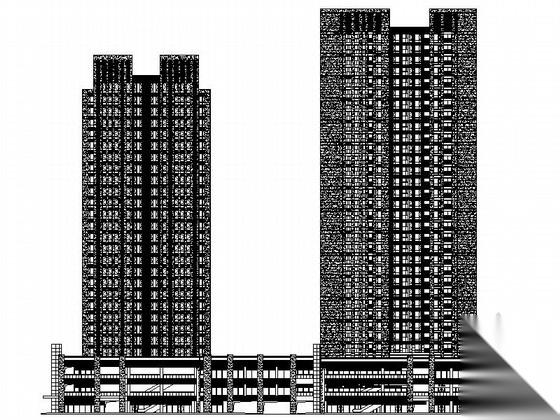 [重庆]大学城地块现代风格商业及住宅建筑设计施工图（...