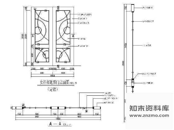 图块/节点地弹门详图 通用节点