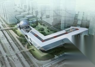 [广东]某科技馆成果建筑方案设计（CAD+文本）