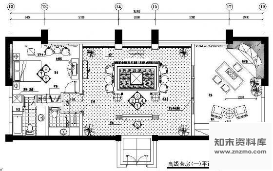 施工图宾馆高级套房装修图