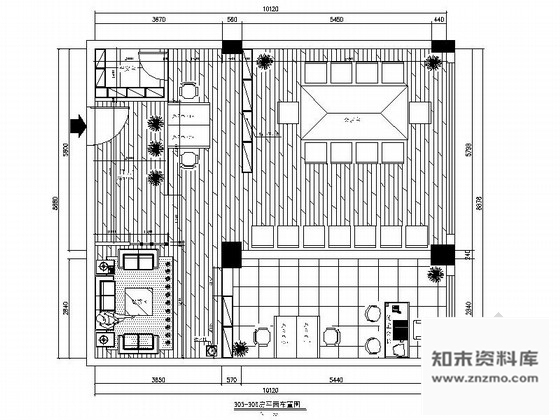 施工图中式风格商会办公空间装修图含效果