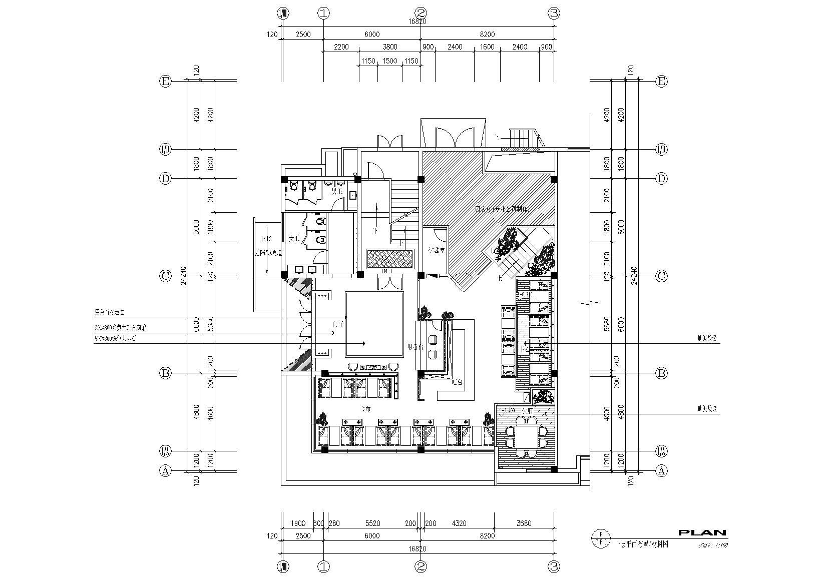 [苏州]四季茗茶三层休闲会所施工图+效果图