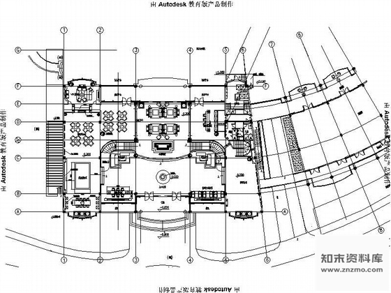 施工图武汉某会所入口大堂装修图