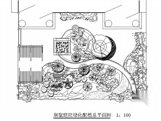 山野别墅庭院景观绿化施工图