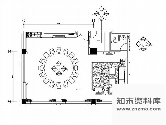 施工图某酒店豪华餐厅包间装修图