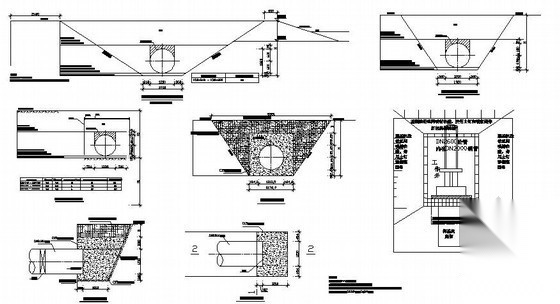 给排水管道多种开挖形式的断面图