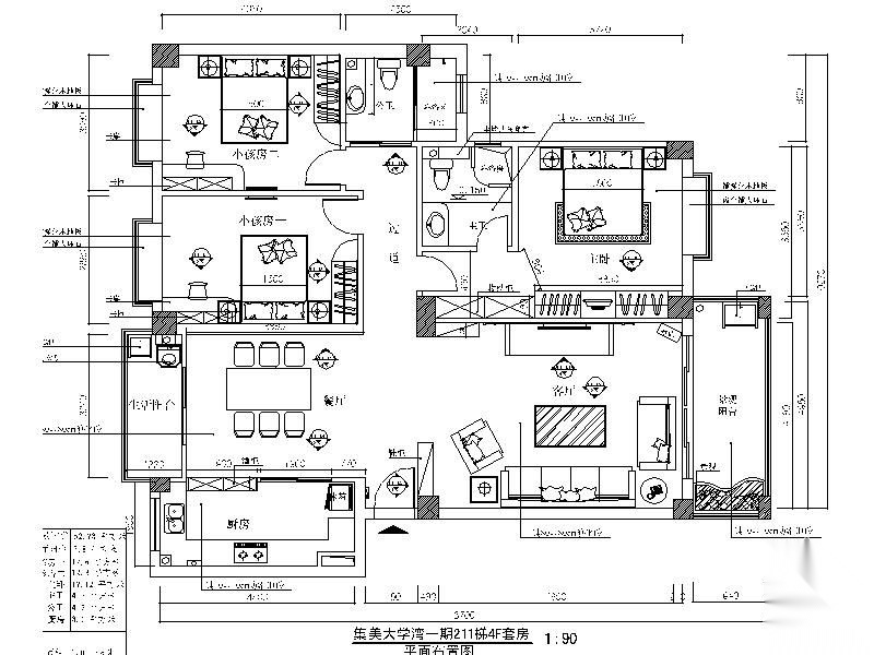 [毕业作品]现代三室二厅装修图