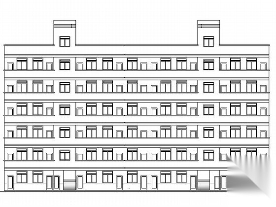 [广西]某公司六层外廊式宿舍建筑施工图