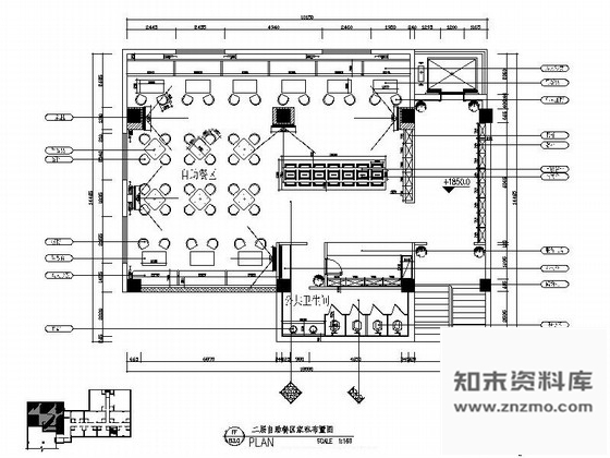 施工图陕西五星级豪华商务酒店自助餐厅装修图含效果