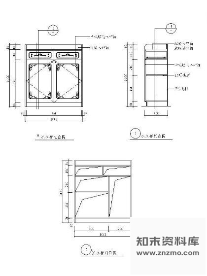 图块/节点茶水柜详图 柜类