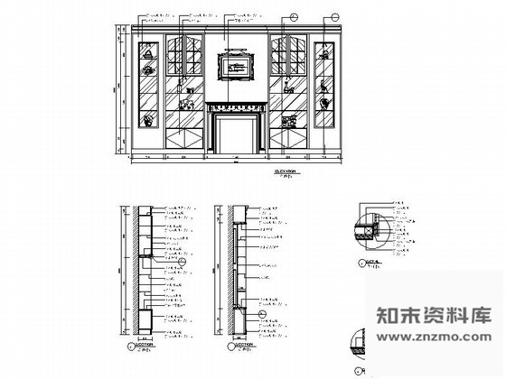 图块/节点简欧餐厅主背景墙立面详图