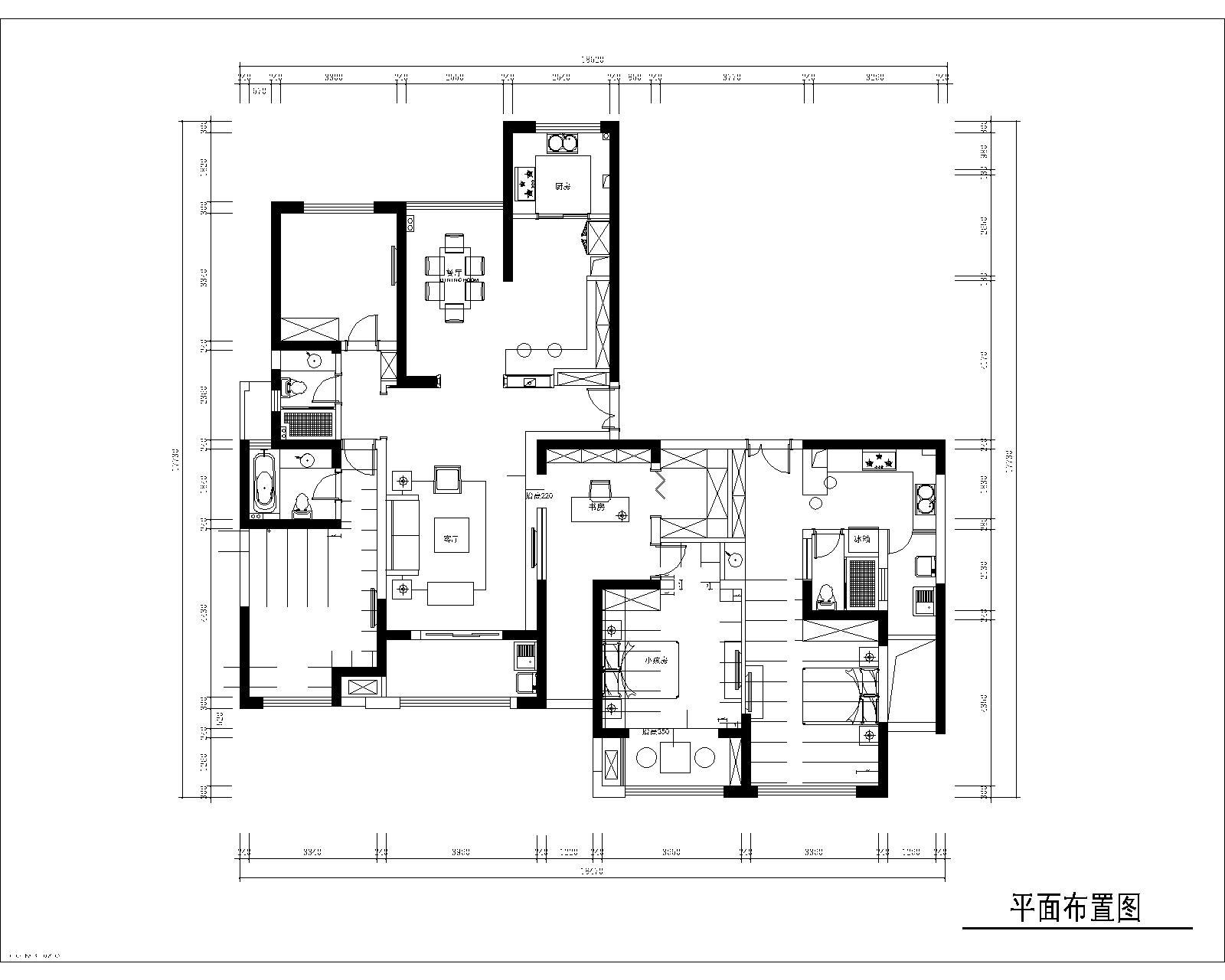 [常熟]大型企业集团地产经典新中式四居室装修施工图（含实景） 平层