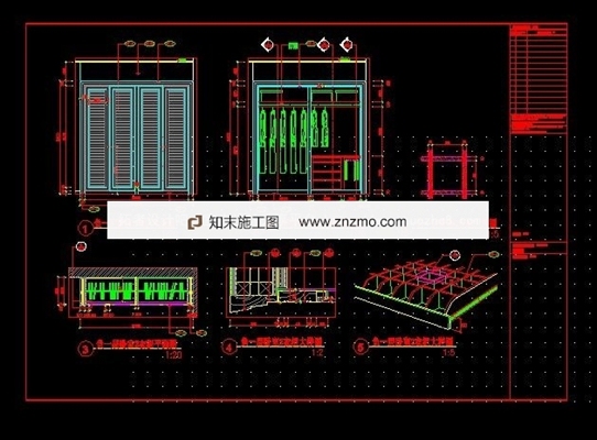 卧室四门衣柜详图